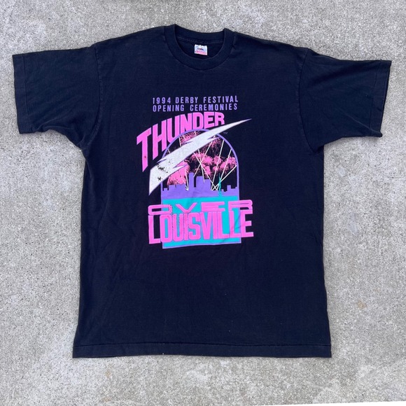 Ky Derby Festival‎ Thunder Over Louisville vintage T-Shirt XL Blk single stitch